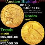 *Highlight* 1914-p Gold Indian Quarter Eagle $2 1/2 ms65+ SEGS (fc)
