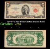 1953 $2 Red Seal United States Note Grades vf++