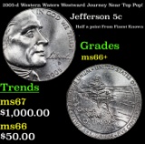 2005-d Western Waters Jefferson Nickel Westward Journey Near Top Pop! 5c ms66+ SEGS