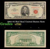 1963 $5 Red Seal United States Note Grades vf++