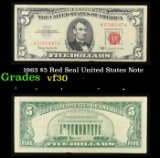 1963 $5 Red Seal United States Note Grades vf++