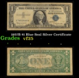 1957B $1 Blue Seal Silver Certificate Grades vf+