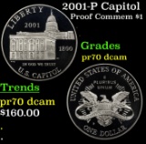2001-P Capitol Proof Modern Commem Dollar $1 pr70 dcam SEGS