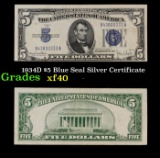 1934D $5 Blue Seal Silver Certificate Grades xf