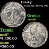 1944-p Walking Liberty Half Dollar 50c Grades GEM++ Unc