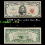 1963 $5 Red Seal United States Note Grades vf++