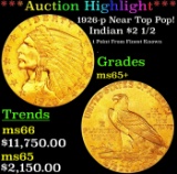 *Highlight* 1926-p Gold Indian Quarter Eagle Near Top Pop! $2 1/2 ms65+ SEGS (fc)