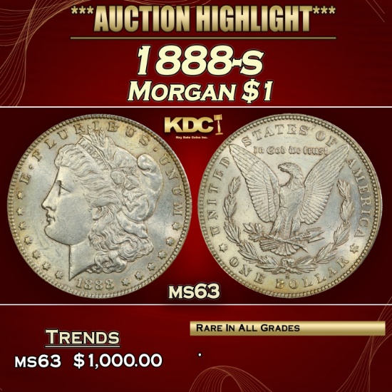 1888-s Morgan Dollar $1 Select Unc USCG