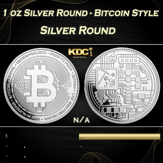 1 oz Silver Round - Bitcoin Style