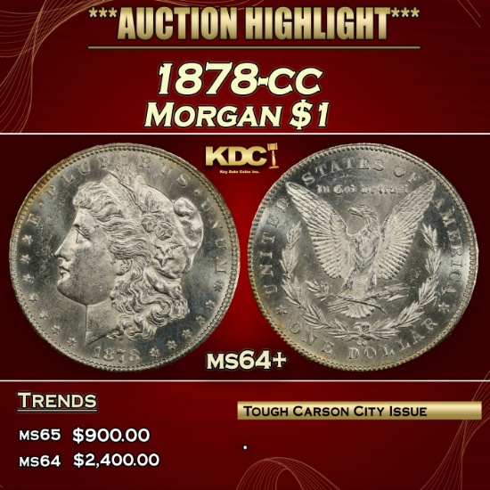 1878-cc Morgan Dollar $1 ms64+ SEGS