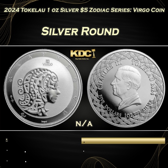 2024 Tokelau 1 oz Silver $5 Zodiac Series: Virgo Coin