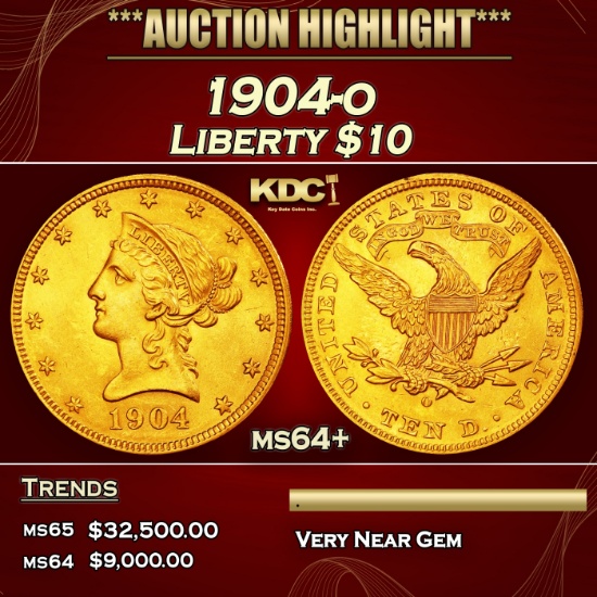 1904-o Gold Liberty Eagle $10 ms64+ SEGS