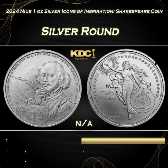 2024 Niue 1 oz Silver Icons of Inspiration: Shakespeare Coin