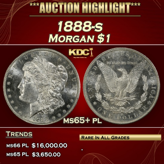 1888-s Morgan Dollar $1 ms65+ pl SEGS