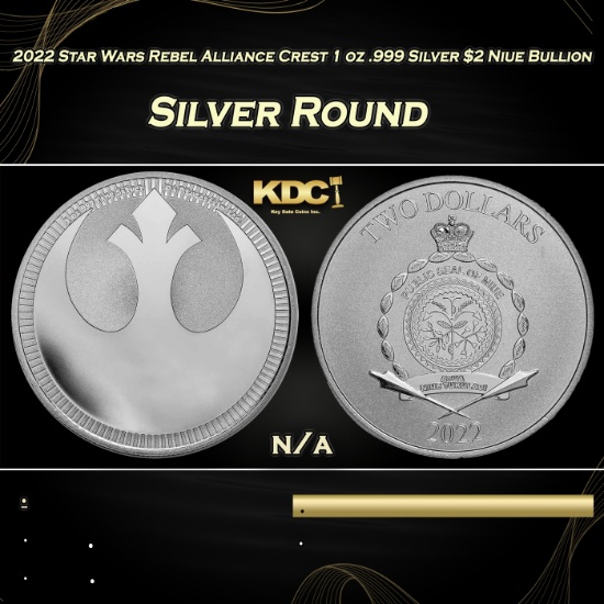2022 Star Wars Rebel Alliance Crest 1 oz .999 Silver $2 Niue Bullion