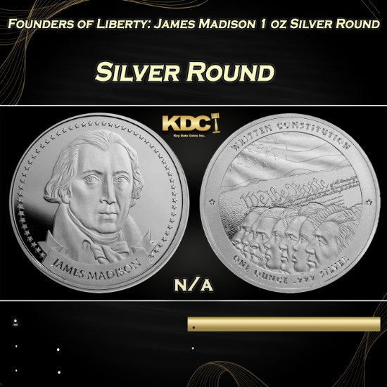 Founders of Liberty: James Madison 1 oz Silver Round