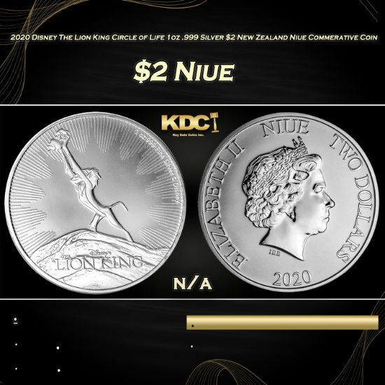 2020 Disney The Lion King Circle of Life 1oz .999 Silver $2 New Zealand Niue Commerative Coin Grades