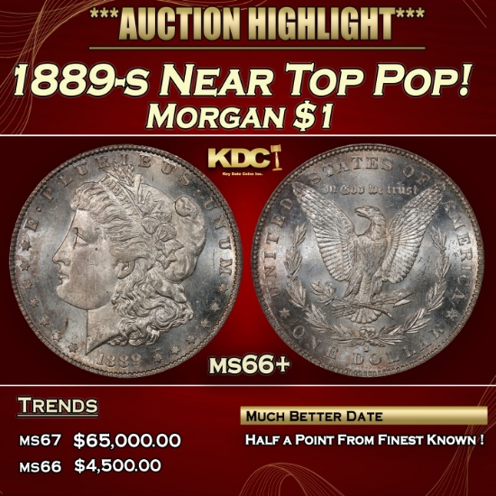 1889-s Morgan Dollar Near Top Pop! $1 ms66+ SEGS
