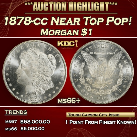 1878-cc Morgan Dollar Near Top Pop! $1 ms66+ SEGS