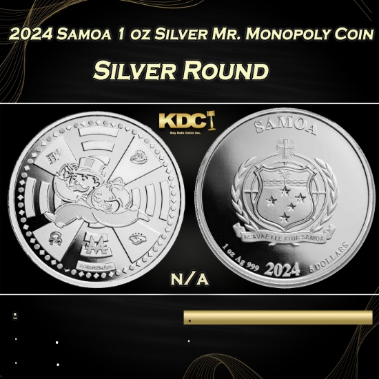 2024 Samoa 1 oz Silver Mr. Monopoly Coin