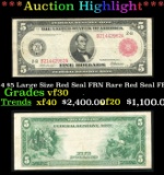 1914 $5 Large Size Red Seal FRN Rare Red Seal Grades vf++ FR-836