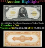 1913 $50 Gold Certificate Grades xf Signatures Teehee/Burke