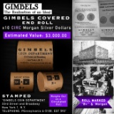 137- Rare GIMBLES Circ Morgan Dollar $1 Roll 10 Coin  B+