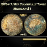 PCGS 1878-p 7/8tf Morgan Dollar Colorfully Toned $1 ms62 PCGS
