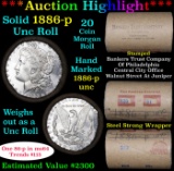 Full solid date 1886-p Uncirculated Morgan silver dollar roll, 20 coins