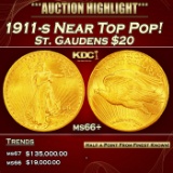 1911-s Gold St. Gaudens Double Eagle Near Top Pop! $20 ms66+ SEGS
