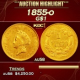 1855-o Gold Dollar $1 au58 SEGS