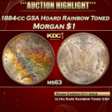 PCGS 1884-cc Morgan Dollar GSA Hoard Rainbow Toned $1 ms63 PCGS