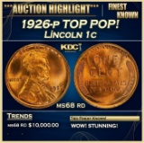 1926-p Lincoln Cent TOP POP! 1c ms68 rd SEGS