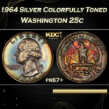 PCGS 1964 Proof Washington Quarter Silver Colorfully Toned 25c pr67+ PCGS