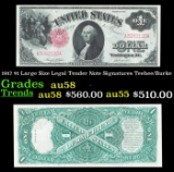 1917 $1 Large Size Legal Tender Note Grades Choice AU/BU Slider Signatures Teehee/Burke