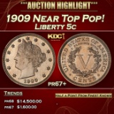 1909 Proof Liberty Nickel Near Top Pop! 5c pr67+ SEGS