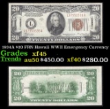 1934A $20 FRN Hawaii WWII Emergency Currency Grades xf45