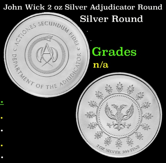 John Wick 2 oz Silver Adjudicator Round