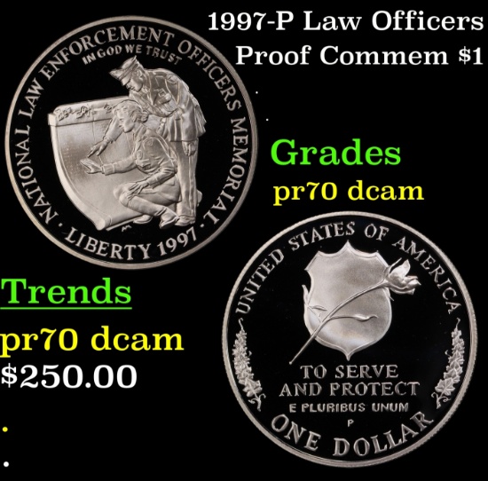 1997-P Law Officers Proof Modern Commem Dollar $1 pr70 dcam SEGS