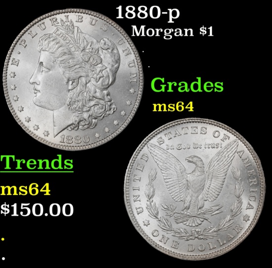 1880-p Morgan Dollar $1 Grades Choice Unc