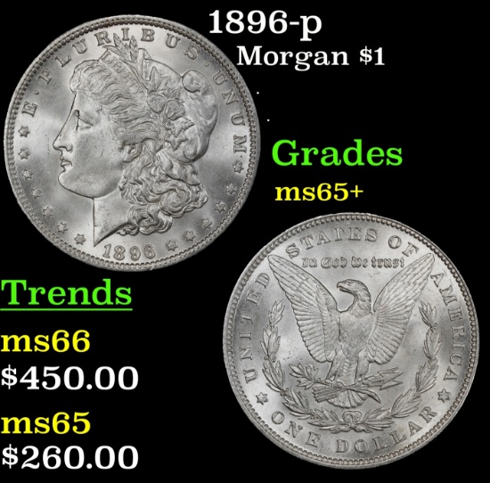 1896-p Morgan Dollar $1 Grades GEM+ Unc