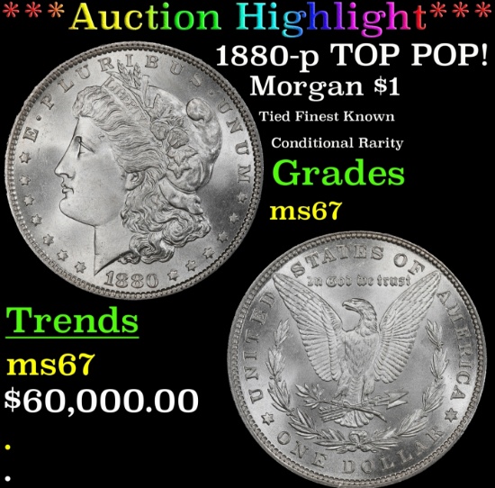 *Highlight* 1880-p Morgan Dollar TOP POP! $1 ms67 SEGS (fc)