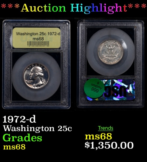 *Highlight* 1972-d Washington Quarter 25c ms68 SEGS (fc)
