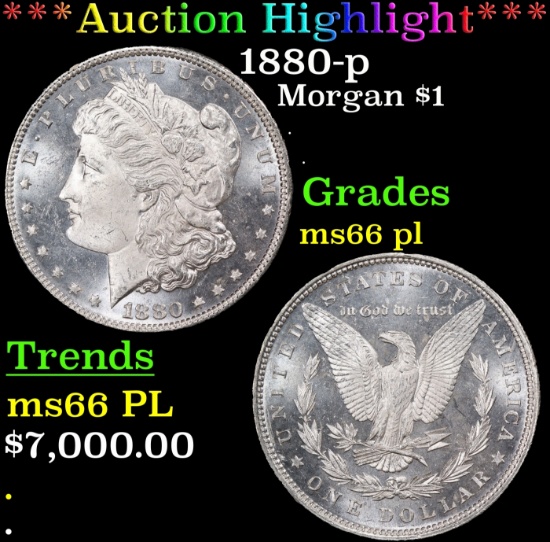 *Highlight* 1880-p Morgan Dollar $1 ms66 pl SEGS (fc)