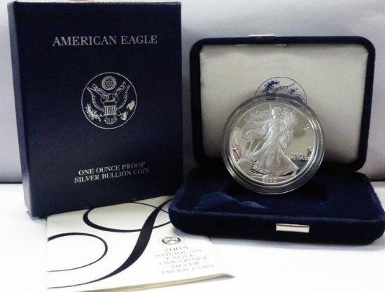 2001-w Silver Eagle 1 Oz Silver Proof In Original Packaging