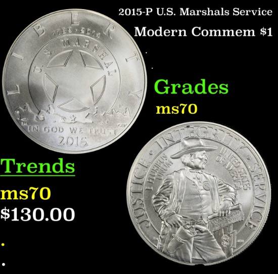 2015-P U.S. Marshals Service Modern Commem Dollar $1 ms70 SEGS
