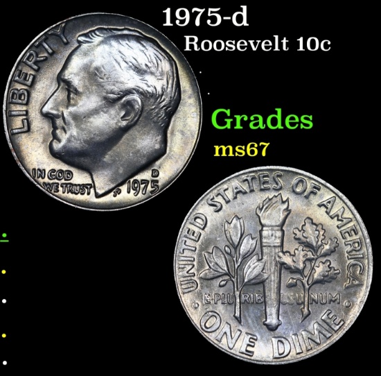 1975-d Roosevelt Dime 10c Grades GEM++ Unc