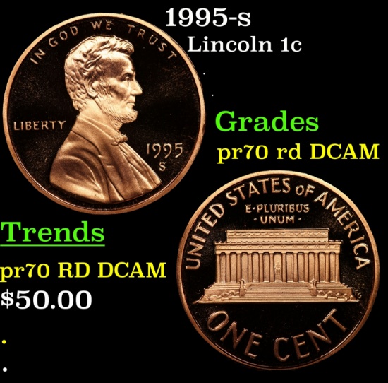 1995-s Proof Lincoln Cent 1c pr70 rd DCAM SEGS