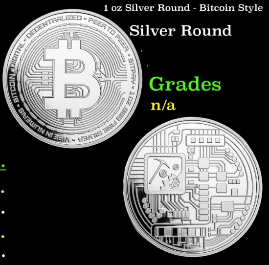 1 oz Silver Round - Bitcoin Style