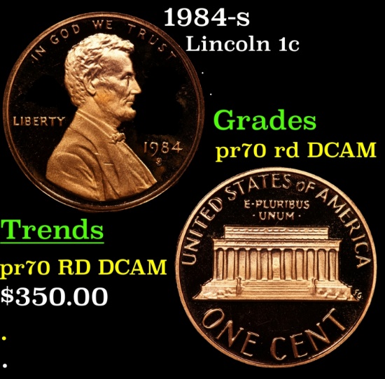 1984-s Proof Lincoln Cent 1c pr70 rd DCAM SEGS